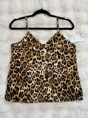 Abound Leopard Print V-Neck Cami Top - Brown